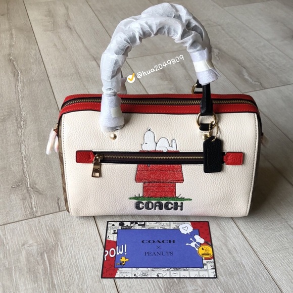 Coach X Peanuts Rowan Satchel With Snoopy - Picture 3 of 10